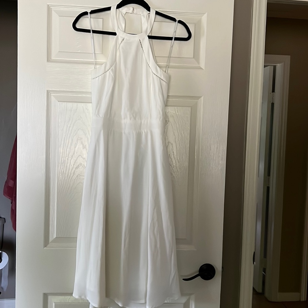 High neck open back dress